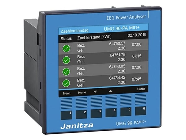 Janitza UMG96-PA-MID+ modulær utvidbar nettanalysator med MID og tellerledningsgang (5232004)
