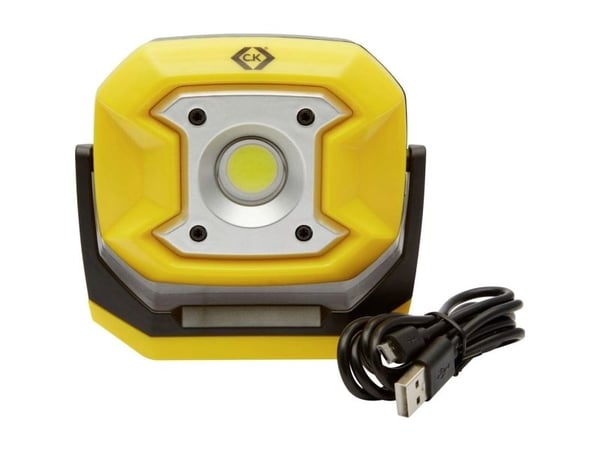C.K Tools oppladbar arbeidslampe, COB-LED, 700 lm, 10 W, IP65/IK05 (T9735USB)