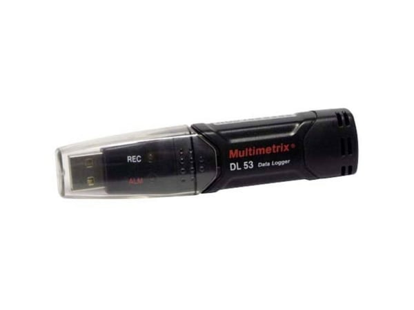 Multimetrix P06230801 DL 53 fuktighets-/temperatur-datalogger, måler luftfuktighet og temperatur -40 til 70 °C (inkl. veggbrakett)