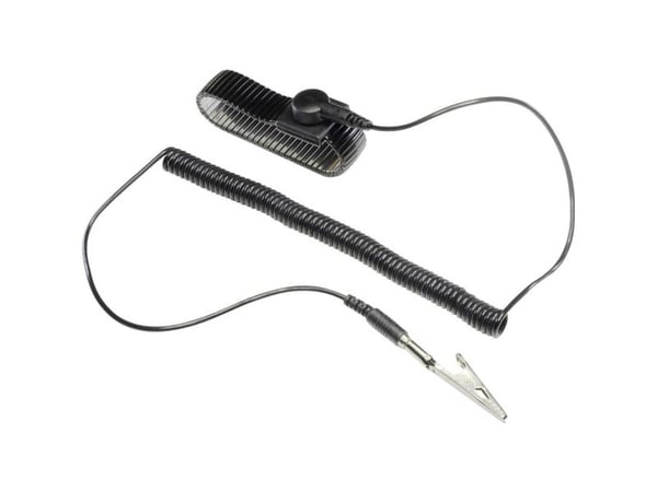 TRU COMPONENTS WristME-sett-4-305-K ESD-håndleddsbånd sort inkl. jordkabel trykknapp, 4 mm, krokodilleklemme