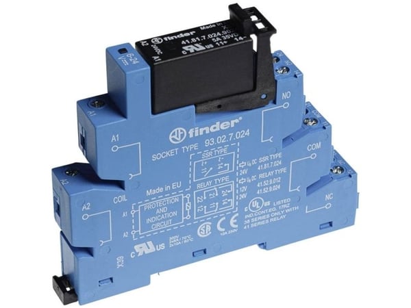 FINDER kompakt relä 14 mm, Solid State (SSR) 24V DC, skruvplintar