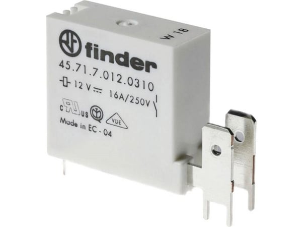 24VDC 16A-250VAC RELÆ 1 VEKSLER - MED FASTON-KLEMME