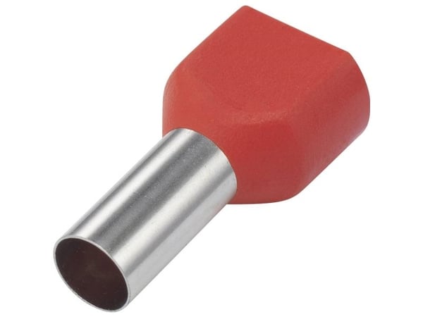 TRU COMPONENTS 1091320 Tvillingekabelsko 10 mm² Delvist isoleret Rød 100 stk