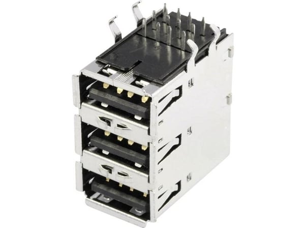 econ connect Presa USB A horisontal USBBU3A 3 port Contenuto 1 pz., USB 2.0, svart, messing, bronse, nikkel, termoplastisk polyester (PBT), 30 mO, ...