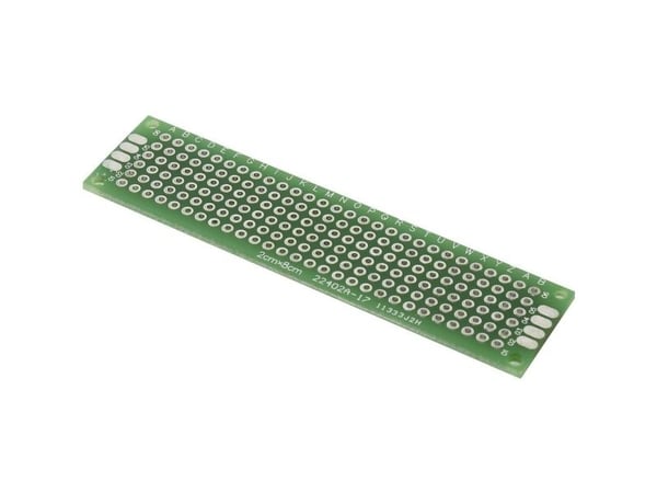 TRU COMPONENTS PCB2-3070 printplate for eksperimenter Epoxy (L x B) 70 x 30 mm 35 µm rutenett 2,54 mm 1 stk