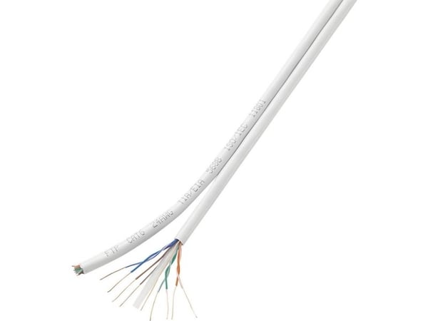 TRU COMPONENTS duplex nettverkskabel CAT 6 F/UTP 8 x 2 x 0.196 mm² hvit 100 m