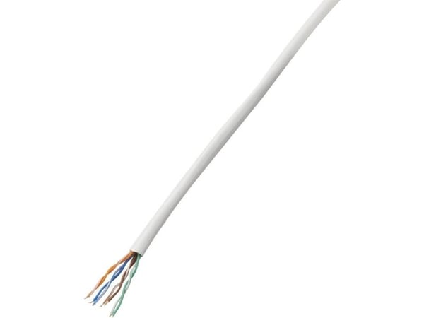 TRU COMPONENTS nettverkskabel CAT 5e U/UTP 4 x 2 x 0,14 mm² hvit 100 m