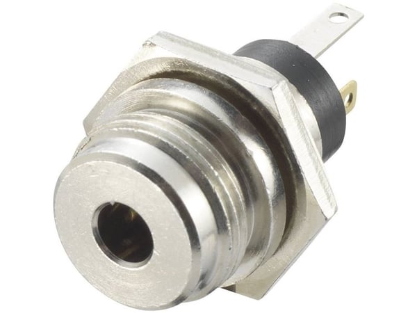 TRU COMPONENTS 718951 3,5 mm jackkontakt tilkobling, innbygging, vertikalt, pol: 3 stereo, sølv (1 stk.)
