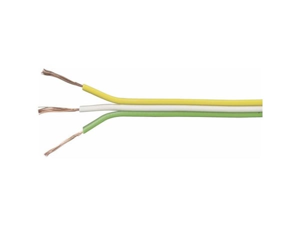 TRU COMPONENTS 1567054 Johdin 3 x 0,14 mm² Keltainen, valkoinen, vihreä 25 m