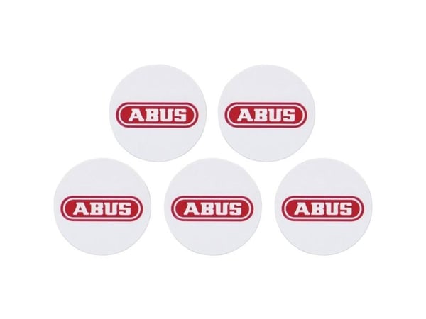 ABUS AZ5502, Brikkemerke med nærhetsaktivering, Rød, Hvit, 5 stykker, 25 mm, 0,5 mm, 10 g