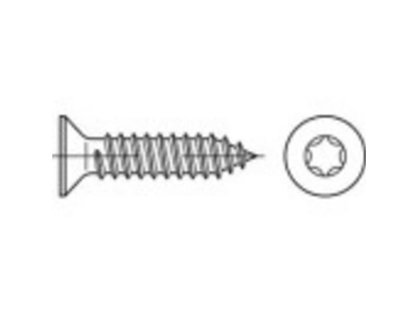 TOOLCRAFT 149601 innsenket sporskrue 3,5 mm 16 mm T-profil stål galvanisert 1000 stk
