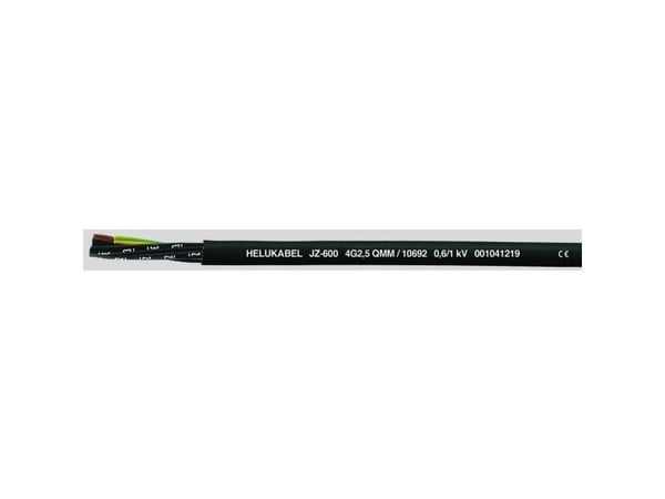 HELUKABEL JZ-600, Lågspänningskabel, Svart, Polyvinylklorid (PVC), Polyvinylklorid (PVC), Koppar, 12G0,75