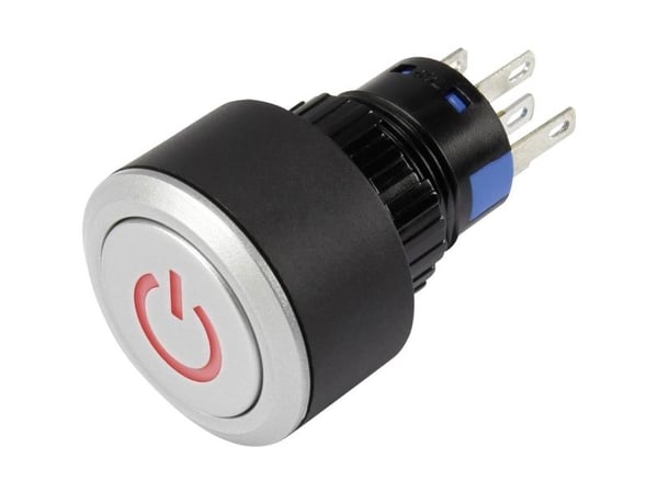 TRU COMPONENTS 1303029 LAS1-AWY-11T/R/12V/P Trykknap 250 V/AC 3 A 1 x Off/(On) Tastende Rød IP65 1 stk