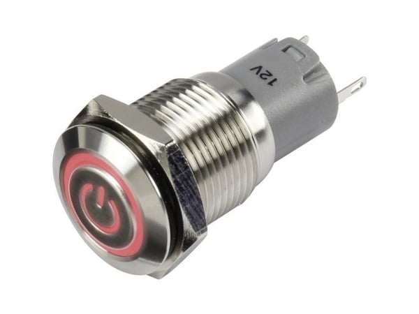 TRU COMPONENTS 1303024 LAS2GQF-11ZET/R/12V/S/P Pressostat 48 V/DC 2 A 1 x On/On Klikkende Rød IP65 1 stk