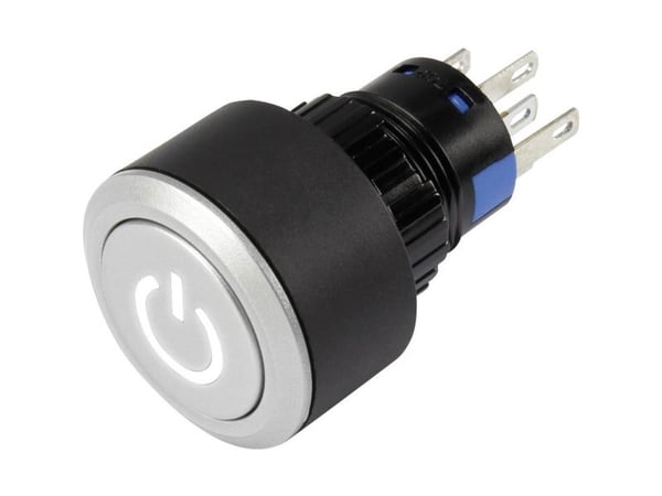 TRU COMPONENTS 1303032 LAS1-AWY-11T/W/12V/P Painike 250 V/AC 3 A 1 x Off/(On) Painike valkoinen IP65 1 kpl 1 kpl