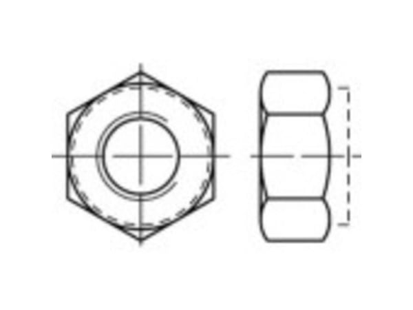 TOOLCRAFT 135164 låsemuttere M10 DIN 982 stål galvanisert 100 stk