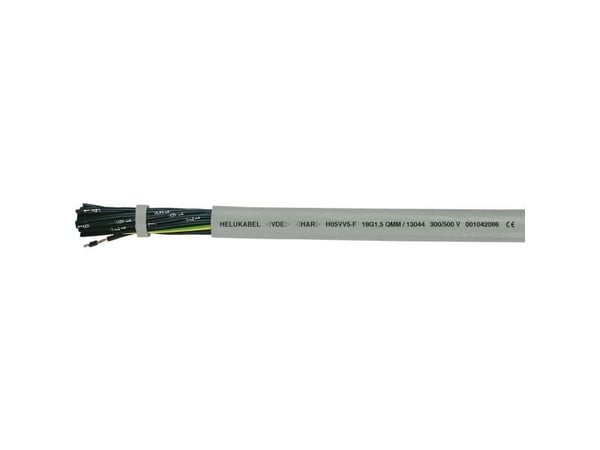 HELUKABEL H05VV5-F, Pienjännitekaapeli, Harmaa, Polyvinyylikloridi (PVC), Polyvinyylikloridi (PVC), Cooper, -5 - 70 °C