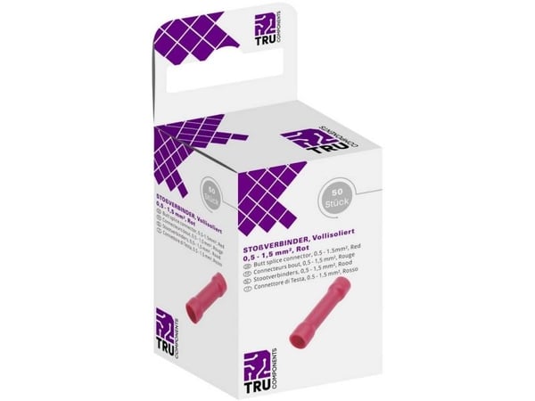 TRU COMPONENTS T1904C066 Parallelstik 0,50 mm² 1,50 mm² Helisoleret Rød 50 stk
