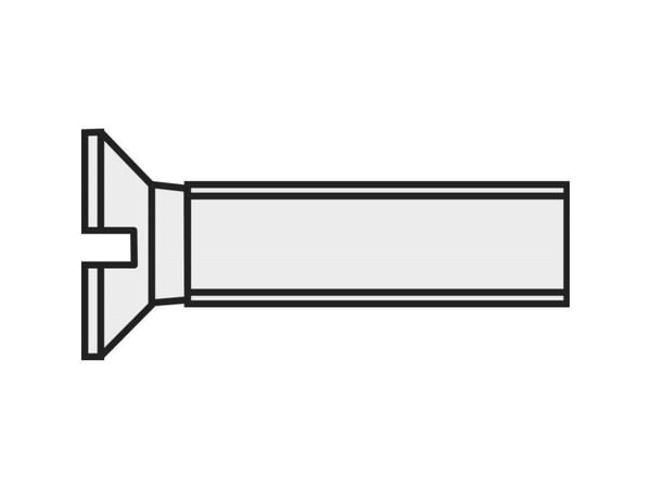 TOOLCRAFT 830415 forsænkede skruer M2.5 20 mm spor DIN 963, plast/polyamid, 10 stk