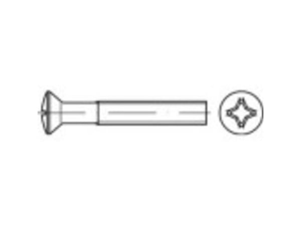 TOOLCRAFT 134623 senkede linseskruer M3 10 mm kryss spor Philips DIN 966, stål, galvanisert, 200 stk.