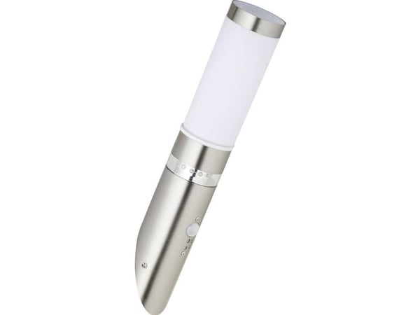 Brilliant Bole G46798/82 utendørs vegglampe med bevegelsessensor halogen E27 60 W rustfritt stål