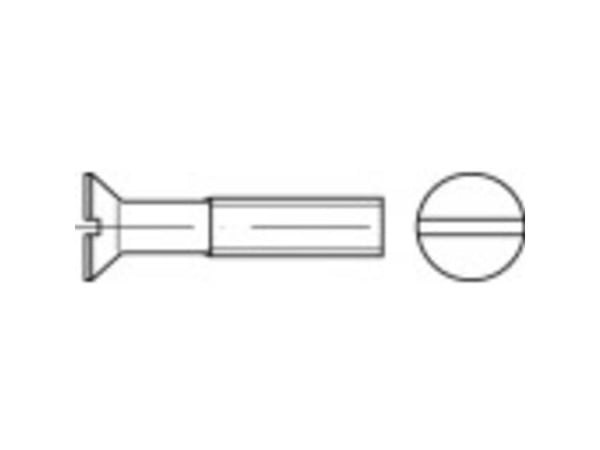 TOOLCRAFT 134206 forsænket skrue M8 25 mm spor DIN 963 stål galvanisert, 100 stk
