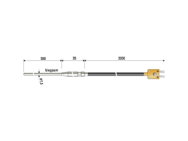 B &amp; B Thermo-Technik 06251189-41 Dyksensor -100 til +1000 °C Anturityyppi K