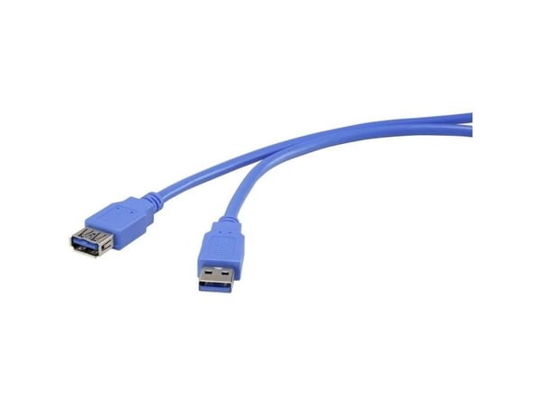 Renkforce RF-4262130, 3 m, USB A, USB A, USB 3.2 Gen 1 (3.1 Gen 1), 5000 Mbit/s, Blå