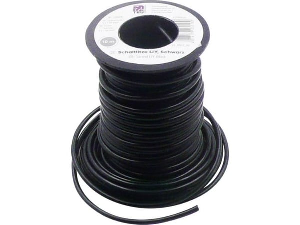 TRU COMPONENTS 1566842 Lanka LiY 1 x 1,50 mm² Musta 10 m