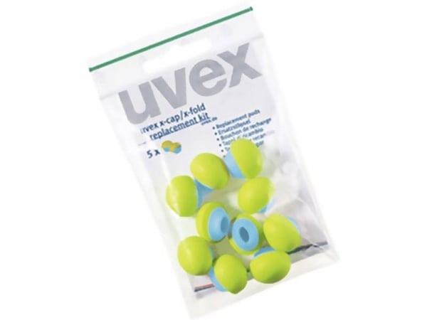 Uvex 2125351, Gjenbrukbar øreplugg, In-ear, Blå, Grønn, 24 dB, 60 stykker