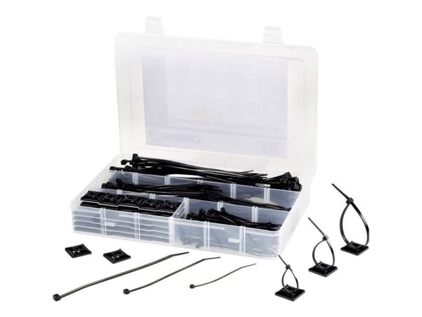 TRU COMPONENTS 1566622 EPR-350UV Kabelbindersortiment 100 mm, 142 mm, 190 mm 4.8 mm Lajittelu 1 setti