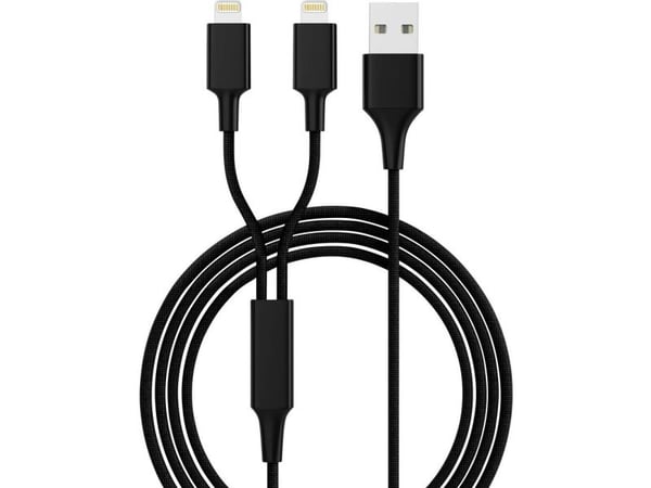 Hydra DUO ladekabel, Lightning-type, 120 cm, svart (retail)