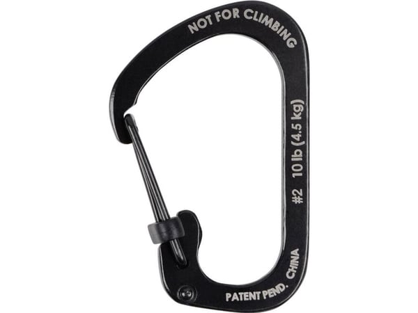 Nite Ize SlideLock, Strak åpning, Låsbar, D-formet, Rustfritt stål, Sort, 28 mm