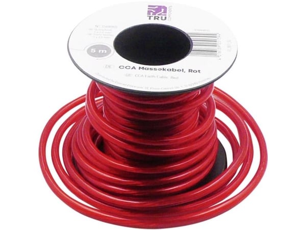 TRU COMPONENTS 1568965 Maadoituskaapeli 1 x 2,50 mm² punainen 5 m