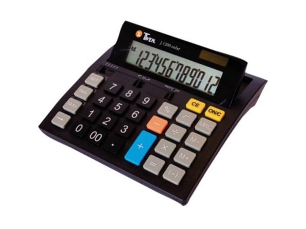 Twen J 1200 bordkalkulator sort display