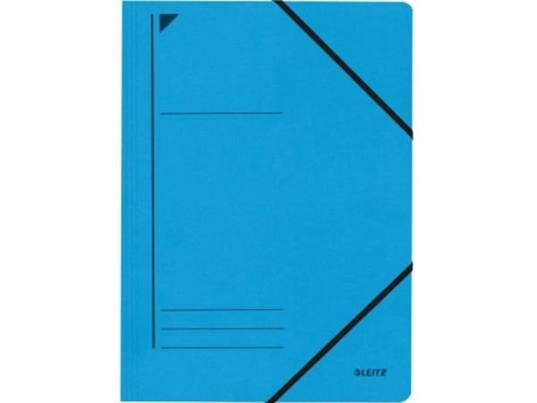 LEITZ hjørneklemme, DIN A4, farget sponplate 450 gsm, blå med elastisk lukking, kapasitet: 250 ark (3980-00-35)