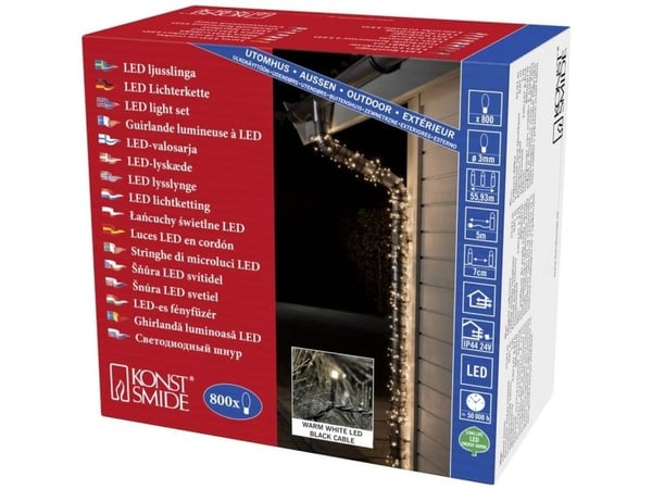 Konstsmide 3647-110, Girlang, Plast, Svart, 5,593 m