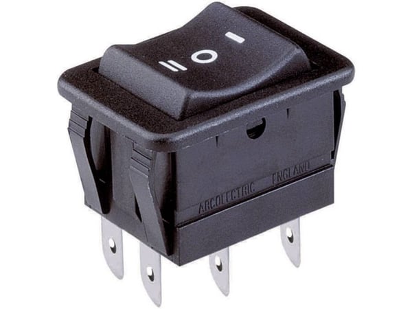 Arcolectric (Bulgin Ltd.) keinukytkin H1570 VB AAA 250 V/AC 16 A 2 x On/Off/On Klikkaava/0/Clicking 1 kpl