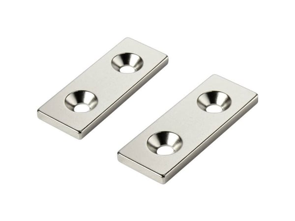 TRU COMPONENTS W40L15T3-2M4 permanentmagnet rektangulær 40 x 15 x 3 mm N35 (maks. 80 °C)