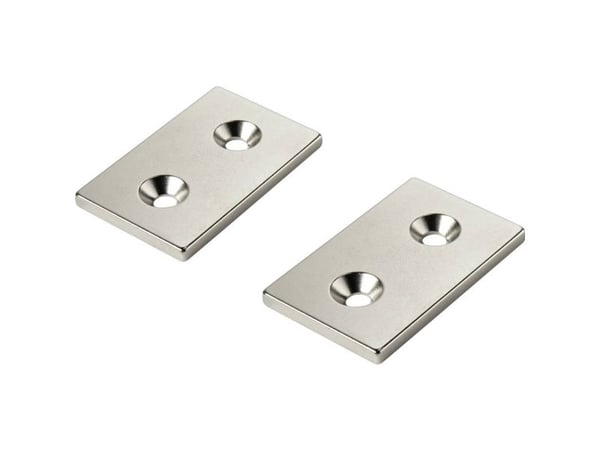 TRU COMPONENTS W40L25T5-2M4 permanentmagnet rektangulær 40 x 25 x 5 mm N35