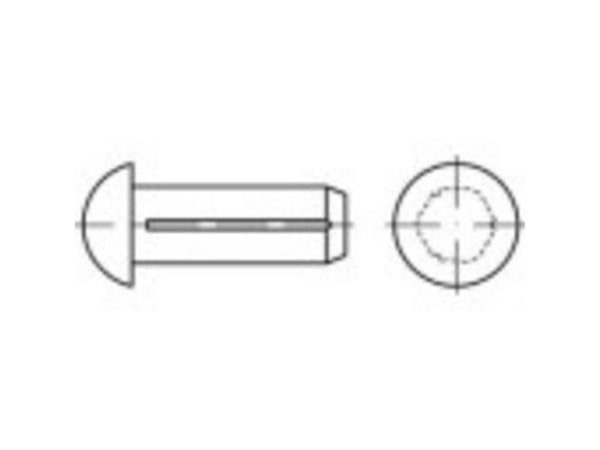 TOOLCRAFT 136502 halvrunde rillet spiker (Ø x L) 1,4 mm x 6 mm stål, 500 stk