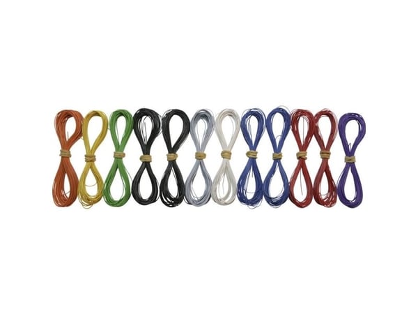 TAMS Elektronik 73-09100-12 modellbanelydetråd - 1 x 0,04 mm² - flerfarget