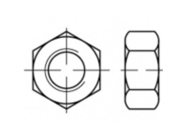 TOOLCRAFT sekskantmuttere M12 rustfritt stål A5 50 stk