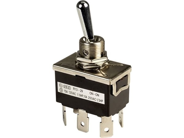 SCI R13-29B R13-29B Keinukytkin 250 V/AC 10 A 2 x On/On Klikkaava 1 kpl