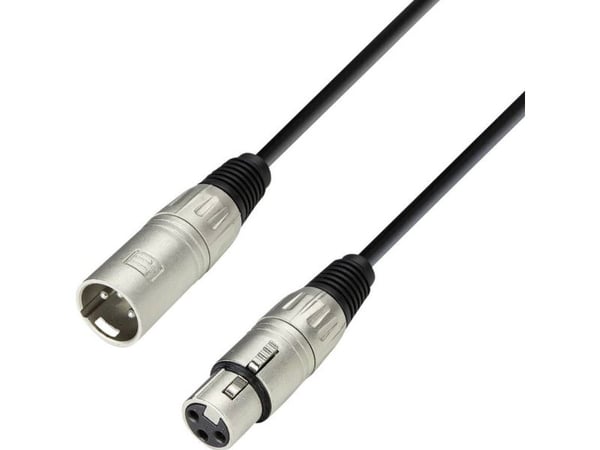 adam hall 3 Star, XLR (3-pin), Hankjønn, XLR (3-pin), Hunkjønn, 3 m, Sort, Sølv