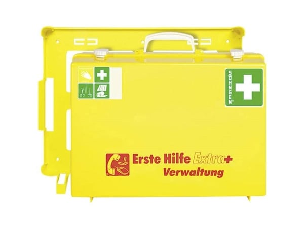 Söhngen 0361110 Førstehjelpskoffert + EKSTRA ledning DIN 13157 + utvidelser 400 x 300 x 400 x 150 neongul