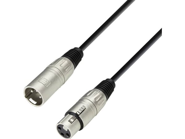 adam hall 3 Star, XLR (3-pin), Hankoppling, XLR (3-pin), Honkoppling, 1 m, Svart, Silver