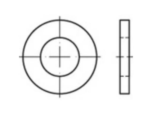 Mellomleggsskive 16 mm til 28 mm stål, 100 stk TOOLCRAFT 135748