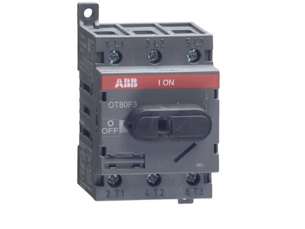 ABB OT80F3, 3P, Ledningsført, Sort, IEC 60947-3 / UL 508 / CSA C22.2 No. 14, 600 V, 52,5 mm