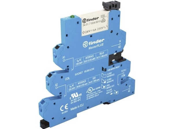 Finder 39.61.0.240.0060 Koblingsrelæ 240 V/DC, 240 V/AC 6 A 1 x skiftekontakt Tray 10 stk